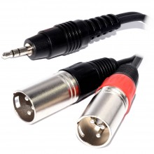 Pulse 35mm jack plug to 2 x xlr plugs for pc to mixer 1m 003370 