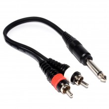 Pulse pro 635mm jack to 2 x phono plugs helical shielded cable 5m 003157 