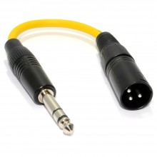 Pulse xlr plug to 635mm jack plug lead yellow mono 10cm 003343 
