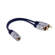 Pure 35mm stereo jack socket to 2 phono plugs audio cable gold 5m 008589 