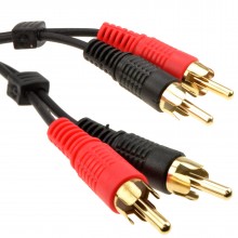 Rca phono twin plugs to plugs stereo audio cable lead gold 10m 000213 