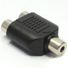 Rca phono twin sockets to single rca phono socket splitter adapter 001851 