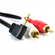 Pure hq ofc 35mm stereo jack to 2 rca phono plugs cable gold 5m 000587 
