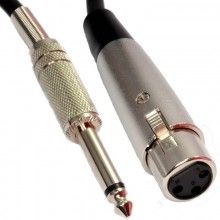 Xlr female socket holes to 635mm mono jack plug adapter 000787 