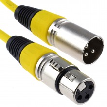 Xlr 3 pin microphone lead male to female audio cable yellow 03m 009363 