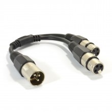 Xlr adapter plug to 2 x phono rca plug adapter cable lead 25cm 001865 