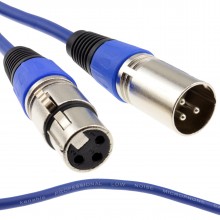 Xlr microphone lead male to female audio cable blue 10m 007959 