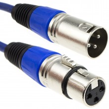 Xlr microphone lead male to female audio cable blue 2m 007954 