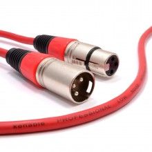 Xlr microphone lead male to female audio cable red 4m 007965 