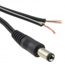 21mm x 55mm male dc plug to bare ended power cable 2m 009418 