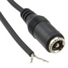 25mm x 55mm female dc socket to bare ended power cable 2m 009420 