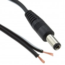 25mm x 55mm male dc plug to bare ended power cable 15m 009422 