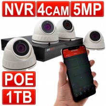 5mp cctv kit 4 channel poe nvr recorder with 1tb hdd 2 x 5mp sony starvis ip cameras imx335 white 090031 
