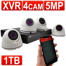 5mp cctv kit 4 channel xvr recorder with 1tb hdd 2 x 5mp cameras white 090007 