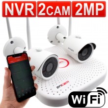 Encam 2mp 1080p wireless cctv wifi ip cameras h265 2 pack 090064 