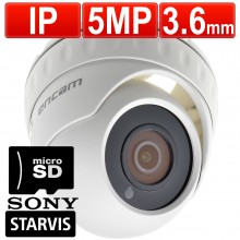 Encam cctv ip 5mp 36mm sony starvis starlight dome camera grey 090046 