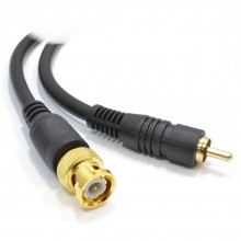 Pure copper cctv bnc to phono plug cable gold connectors 1m 003111 