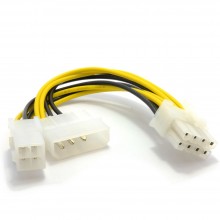 3 way 4 pin psu power splitter cable lp4 molex 1 to 3 lead 15cm 000146 