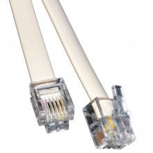 Adsl broadband modem cable rj11 to rj11 white 10m 000208 
