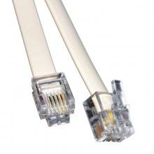 Adsl broadband modem cable rj11 to rj11 white 15m 000209 