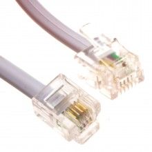 Adsl broadband modem cable rj11 to rj11 white 20m 000438 