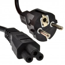 Clover leaf male c5 plug to euro schuko plug mains power cable 2m 003895 
