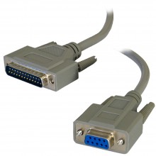 D9 serial female socket to d25 female null printer cable 2m 000825 