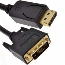 Displayport plug to dvi d 24 1 male plug digital video cable gold 1m 007547 
