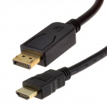 Displayport plug to hdmi male plug display monitor tv cable 2m 007341 