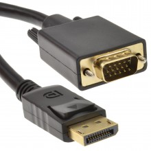 Displayport plug to svga vga 15 pin male plug video cable gold 1m 007917 