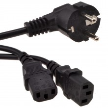 Euro schuko plug power cord to iec c13 plug lead cable 5m 007476 