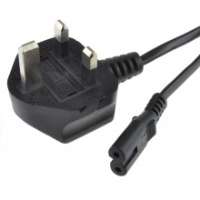 Figure 8 power cable uk plug to c7 lead for led or smart tv black 18m 000155 