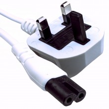 Figure 8 power cable uk plug to c7 lead for led or smart tv black 5m 001619 