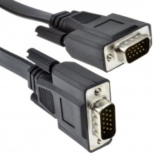 Flat 15 pin vga cable for pc laptop to monitor or tv male to male 2m 009209 