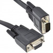 Flat 15 pin vga cable male plug to female socket extension cable 1m 009214 