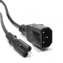 Iec c14 3 pin male plug to figure 8 c7 plug power adapter cable 1m 006573 