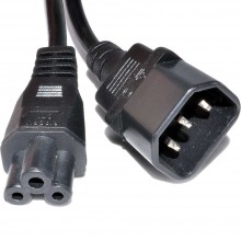 Iec plug c14 to cloverleaf plug c5 converter adapter power cable 15cm 004999 