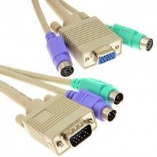 Kvm extension cable male to female svga and ps 2 cable lead 2m 002672 