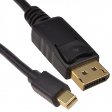 Mini displayport male plug to display port plug monitor cable black 1m 010046 