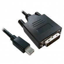 Mini displayport male plug to dvi d 24 1 male video cable black 1m 008392 