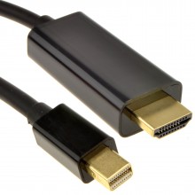 Mini displayport to hdmi cable for mac to tv video audio 1m black 008509 