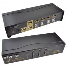Newlink kvm 2 port usb hdmi switch control 2 pcs with 1 keyboard mouse 009394 