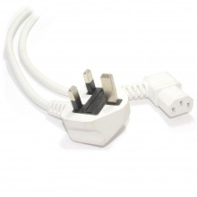 Power cord uk plug to right angle iec c13 cable kettle lead 2m 003028 