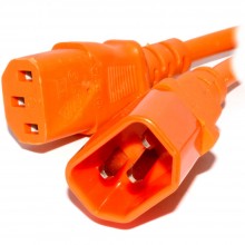 Power extension cable iec male to female ups c14 to c13 1m orange 003178 
