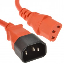 Power extension cable iec male to female ups c14 to c13 2m orange 004663 
