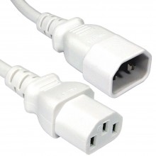 Power extension cable iec male to female ups lead c14 c13 05m white 007657 
