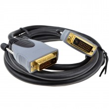 Pure dvi d 24 1 pin male to male cable dual link lead black gold 2m 010097 