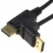 Right angle displayport v12 plug to socket monitor extension cable 4k 1m 010233 