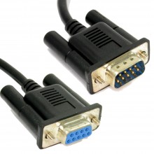 Serial rs232 extension cable db9m to f 9 pin male to female 10m beige 000821 