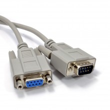 Serial rs232 extension cable db9m to f 9 pin male to female 3m beige 000822 